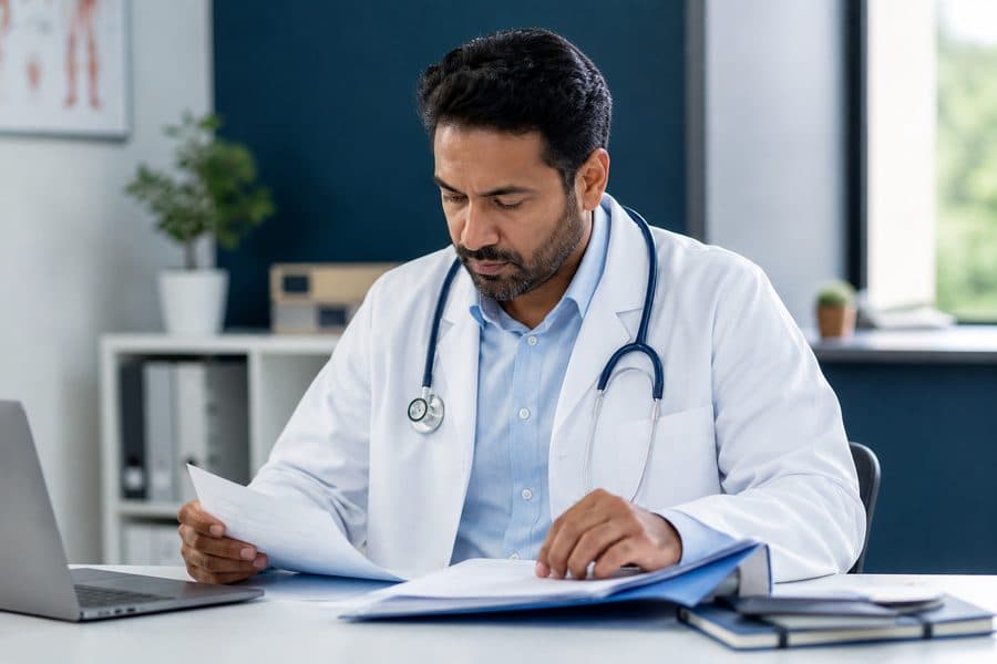 Professional healthcare setting representing coordinated referral support